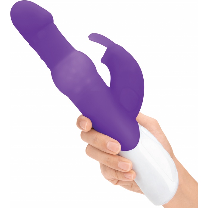 Фиолетовый вибратор с вращающимися шариками - 26,3 см