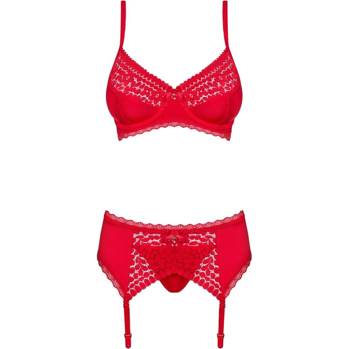 Пикантный кружевной комплект Jolierose с поясом для чулок - Sexy. Фотография 5.