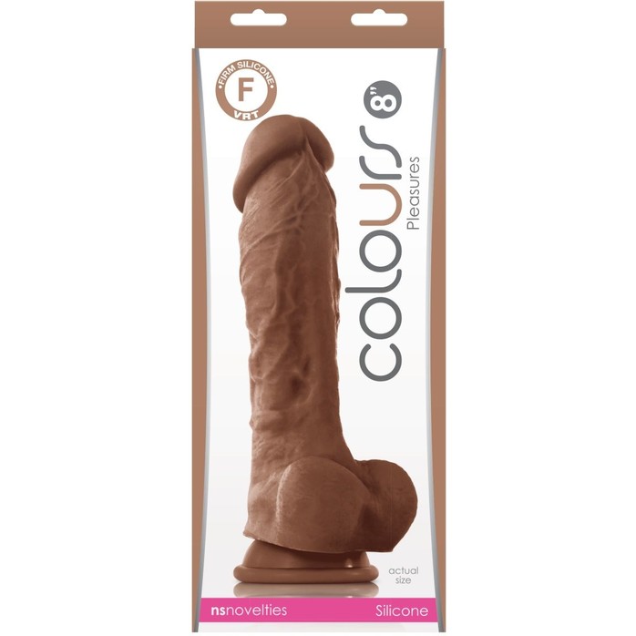 Кофейный фаллоимитатор на присоске 8 Dildo - 24,5 см - Colours. Фотография 2.