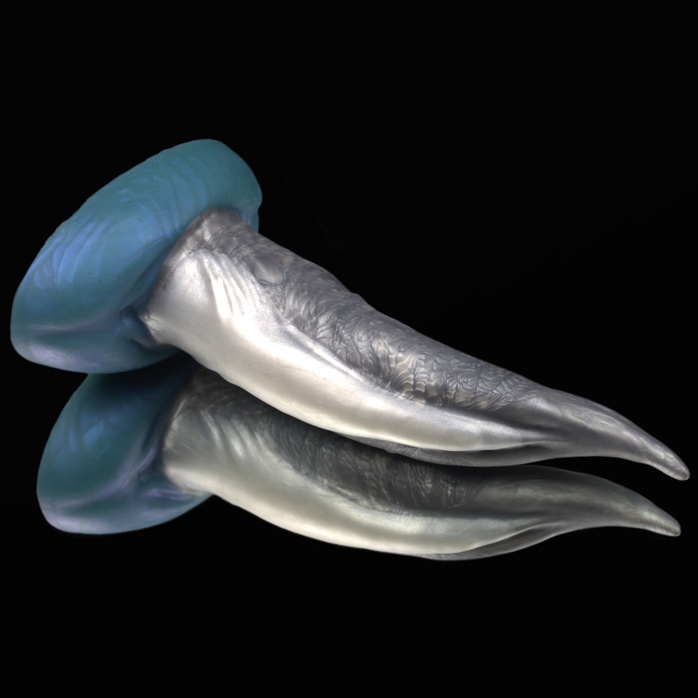 Черно-голубой фаллоимитатор Дельфин small - 25 см. Фотография 2.