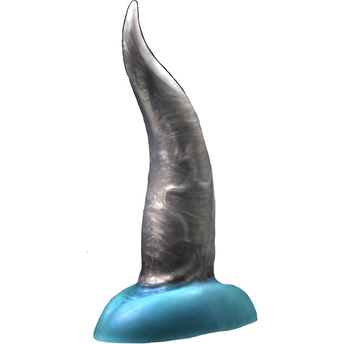 Черно-голубой фаллоимитатор Дельфин small - 25 см