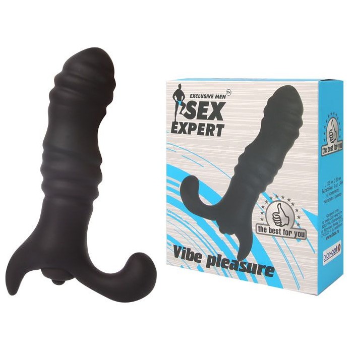 Черный анальный вибростимулятор Sex Expert - 10,5 см - SEX EXPERT. Фотография 2.