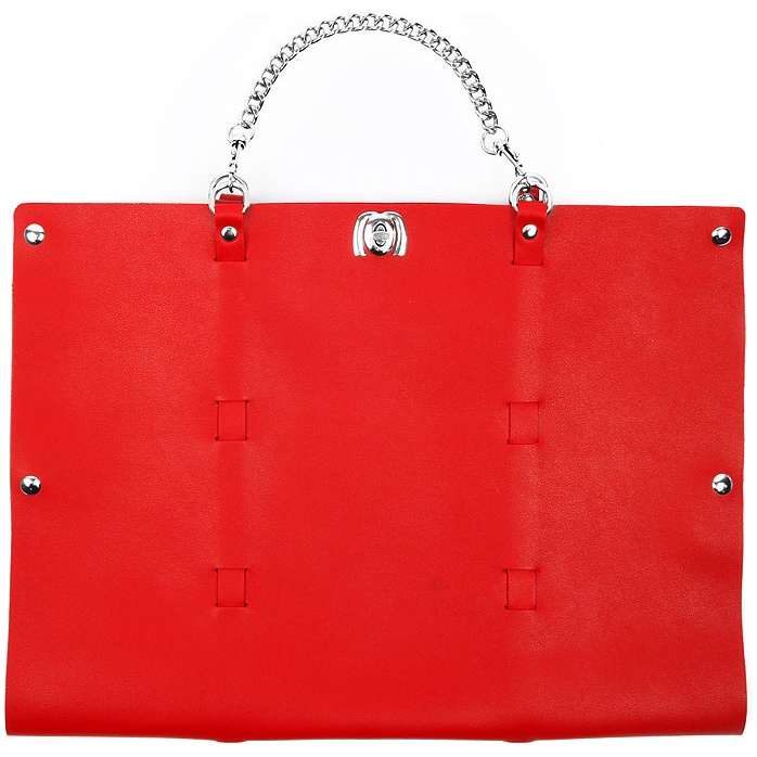 Красный набор БДСМ в сумке: маска, ошейник с поводком, наручники, оковы, плеть - NOTABU. Фотография 3.