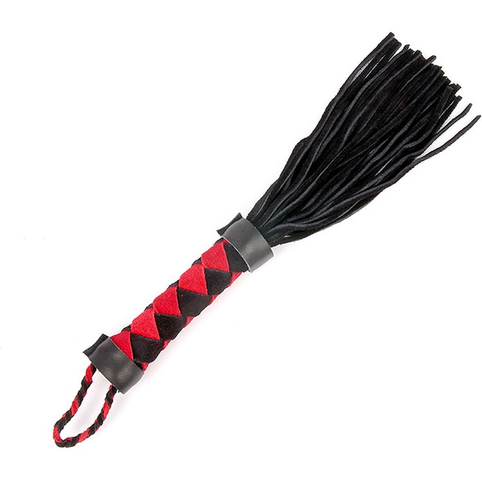 Черная плеть с красно-черным рисунком на рукояти - 26 см - NOTABU
