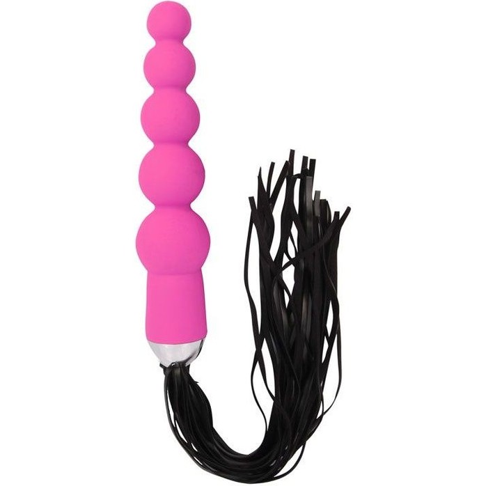 Черная многохвостовая плеть с розовой анальной елочкой - SEXY FRIEND