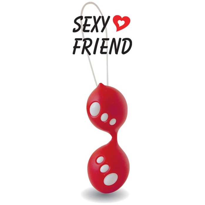 Красные силиконовые вагинальные шарики со шнурком - SEXY FRIEND
