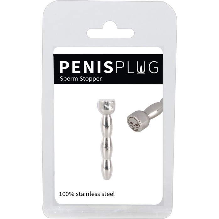 Металлический уретральный плаг Penis Plug Sperm Stopper Skull - You2Toys. Фотография 2.