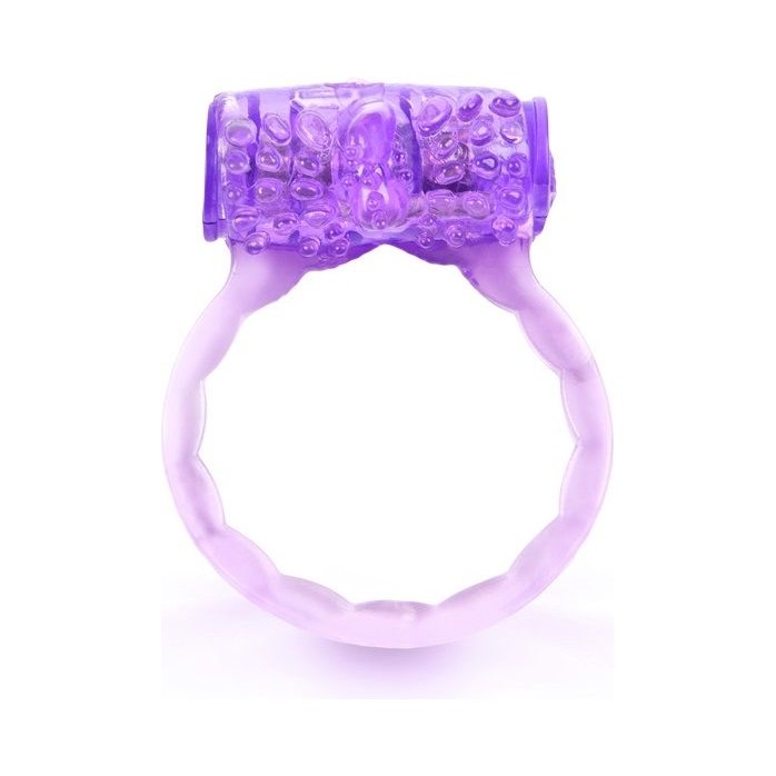 Фиолетовое эрекционное кольцо c вибропулей