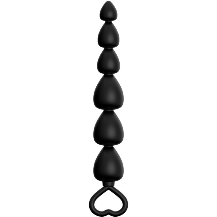 Черная анальная цепочка с 6 звеньями - 14,8 см