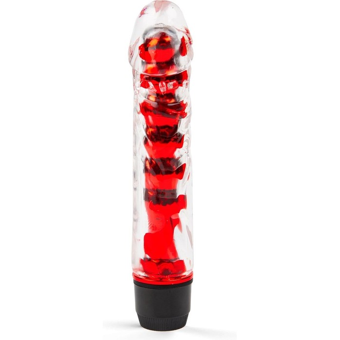 Красный гелевый вибратор - 15 см