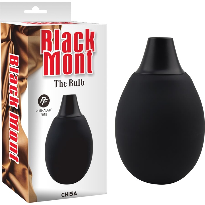 Черная резиновая груша для интимного душа The Bulb - Black Mont. Фотография 4.