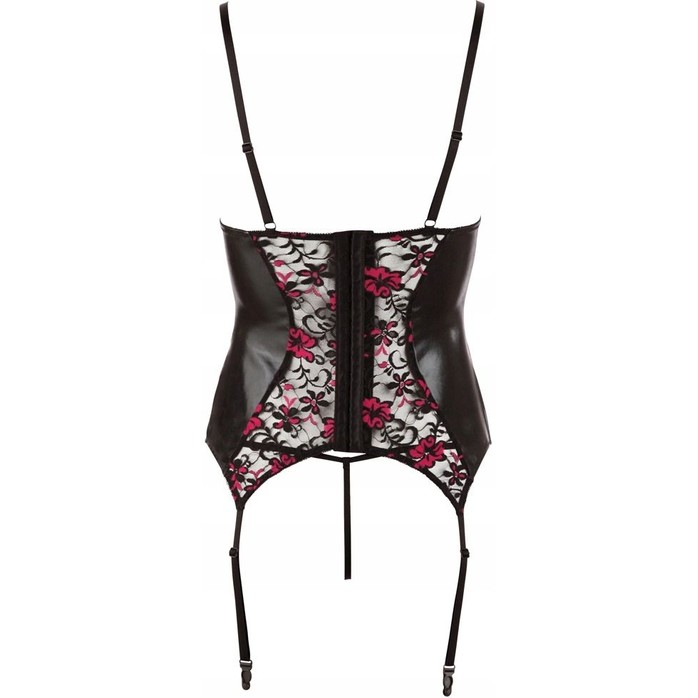 Соблазнительный wet-look корсаж со вставками из цветочного кружева - Cottelli Collection. Фотография 4.