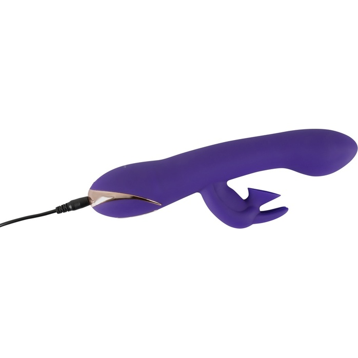 Фиолетовый вибратор с клиторальным отростком Euphoria - 21,8 см. Фотография 6.