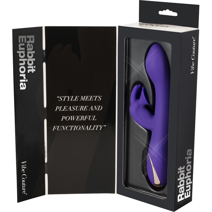 Фиолетовый вибратор с клиторальным отростком Euphoria - 21,8 см. Фотография 7.