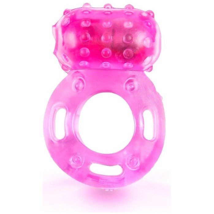 Розовое гелевое эрекционное кольцо с вибропулей