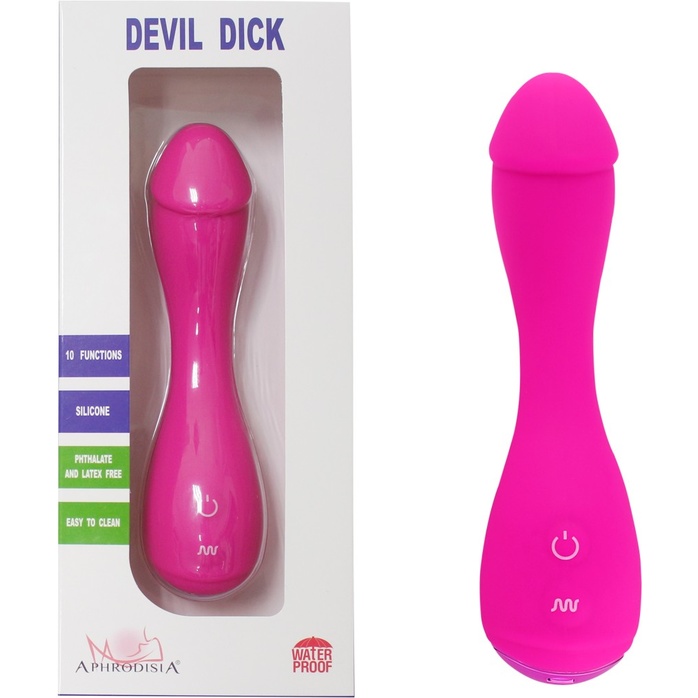 Розовый вибратор Devil Dick - 16 см. Фотография 3.