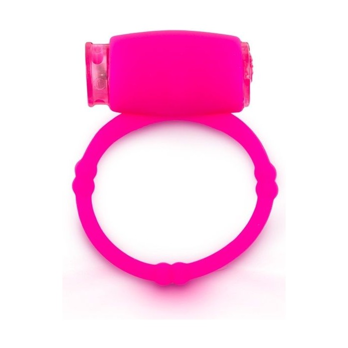 Розовое малоэластичное кольцо на член с вибрацией