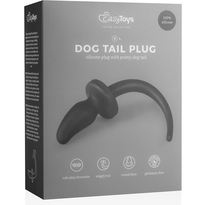 Черная анальная пробка Dog Tail Plug с хвостом - Fetish Collection. Фотография 3.