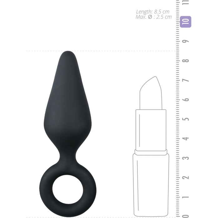 Черная малая анальная пробка Pointy Plug - 8,5 см - Anal Collection. Фотография 4.