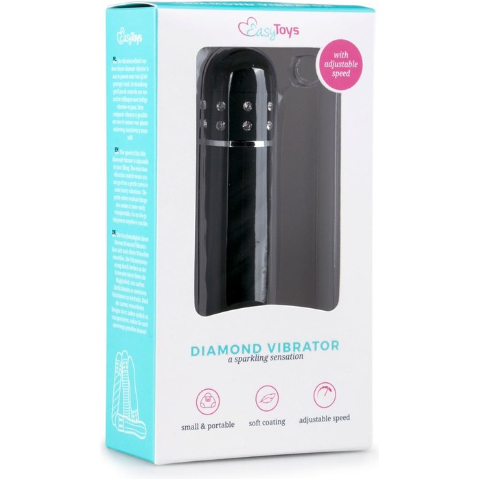 Черный мини-вибратор Diamond Twisted Vibrator - 11,4 см - Mini Vibe Collection. Фотография 3.