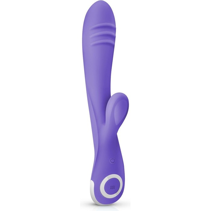 Фиолетовый вибратор с клиторальным отростком Fane - 22 см - Good Vibes Only