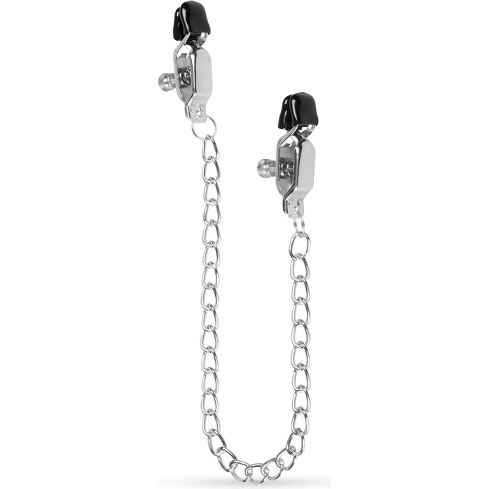 Зажимы на соски с цепочкой Easytoys Big Nipple Clamps With Chain - Fetish Collection