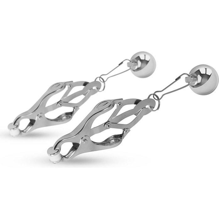 Зажимы на соски Easytoys TJapanese Clover Clamps With Weights - Fetish Collection