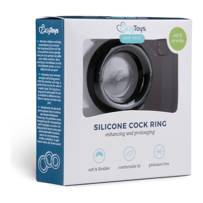 Черное эрекционное кольцо Silicone Cock Ring Small - Men Only. Фотография 2.