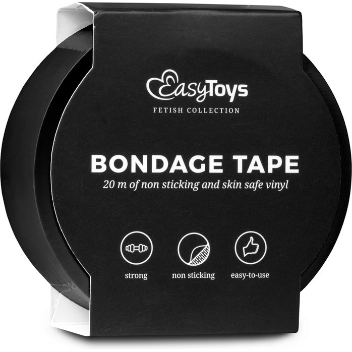 Черная лента для бондажа Easytoys Bondage Tape - 20 м - Fetish Collection. Фотография 3.