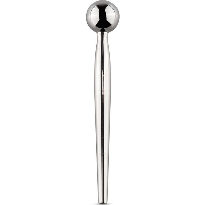 Серебристый уретральный стимулятор Sinner Metal Solid Penis Plug with Ball - 9,5 см - Sinner Gear Unbendable