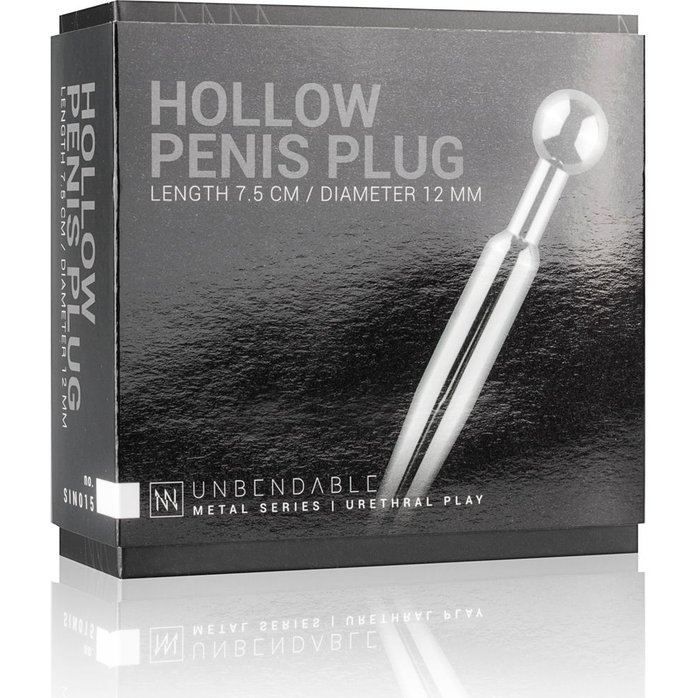 Серебристый уретральный стимулятор со съемным верхом Sinner Hollow Metal Penis Plug - 9 см - Sinner Gear Unbendable. Фотография 2.