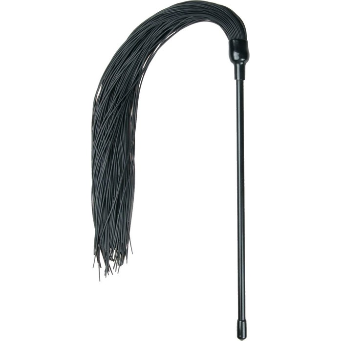 Плеть с черными силиконовыми хвостами Black Silicone Tickler - 45 см - Fetish Collection