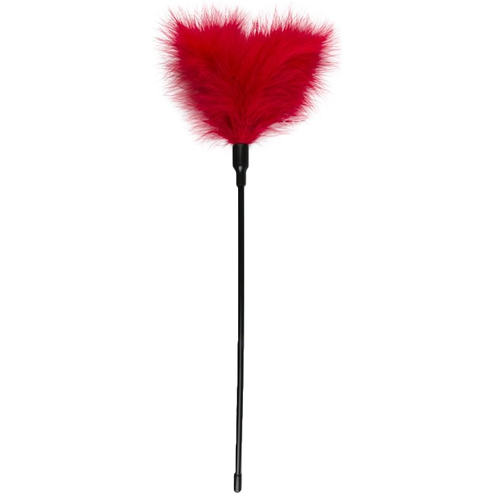 Стек-щекоталка Feather Tickler с красными перьями - 44 см - Fetish Collection