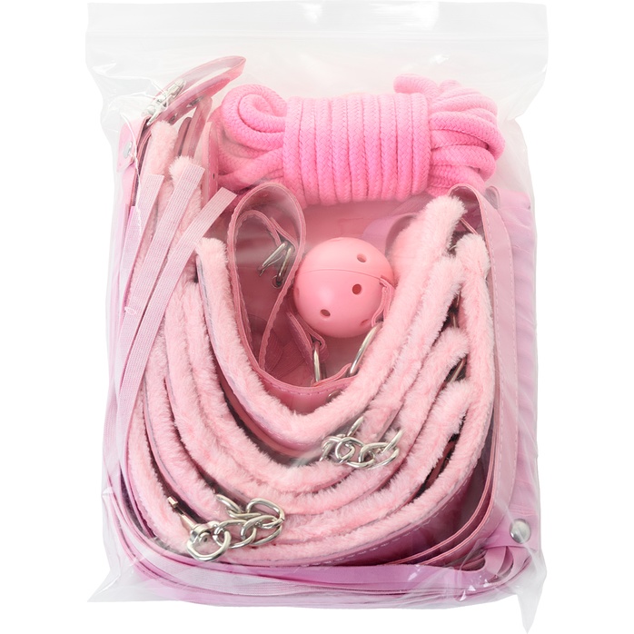 Набор розового цвета для ролевых игр в стиле БДСМ Nasty Girl. Фотография 9.