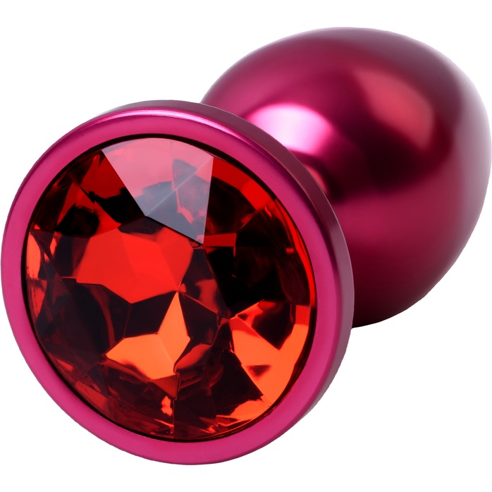 Красная анальная пробка с кристаллом красного цвета - 7,2 см - Metal. Фотография 4.
