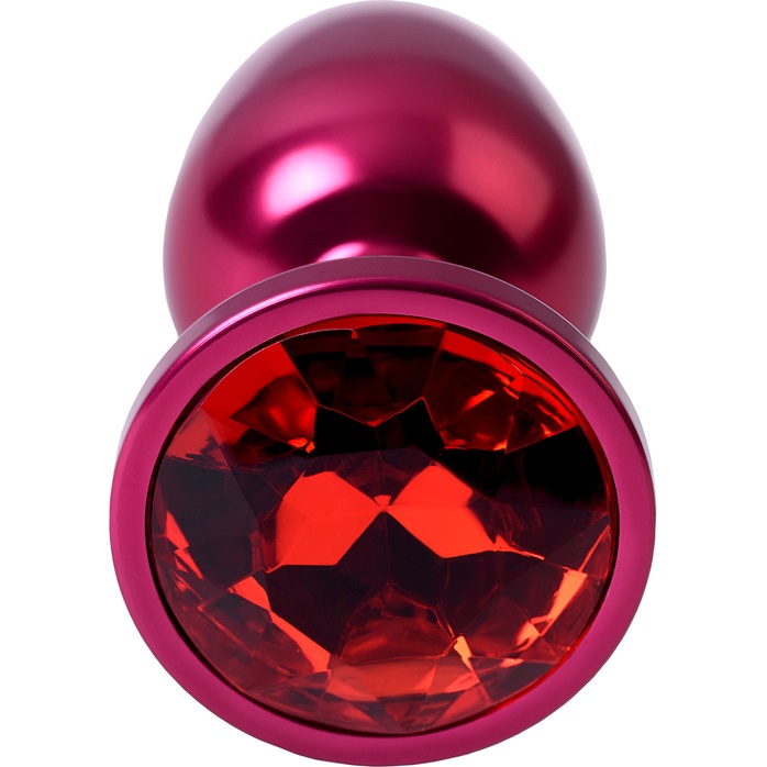 Красная анальная пробка с кристаллом красного цвета - 7,2 см - Metal. Фотография 5.