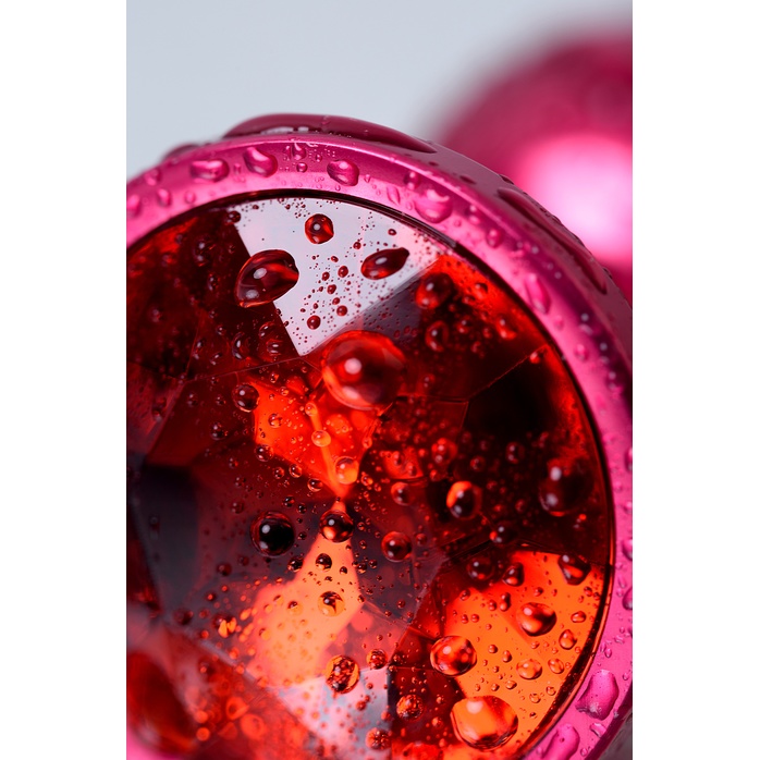 Красная анальная пробка с кристаллом красного цвета - 7,2 см - Metal. Фотография 10.
