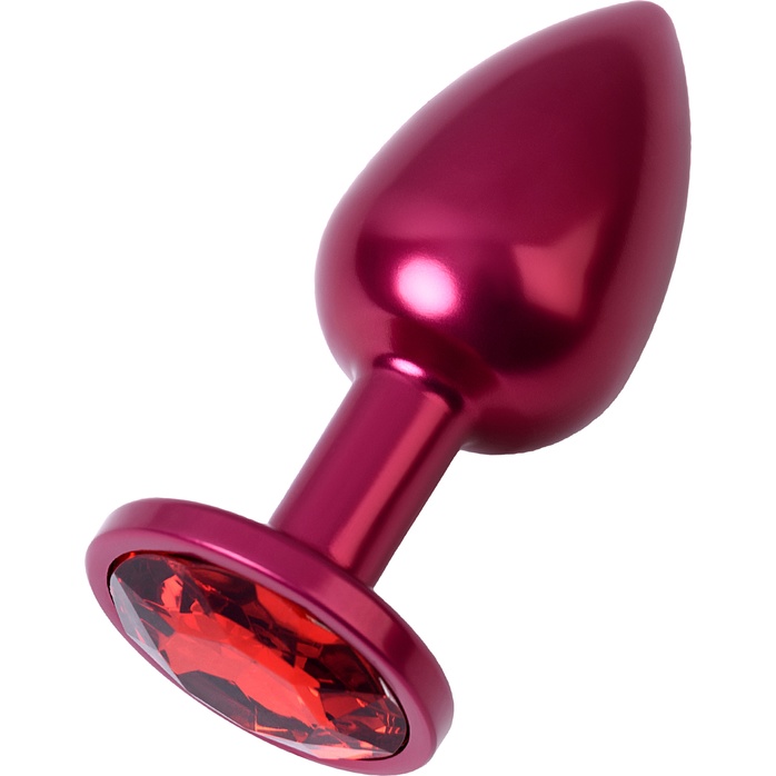 Красная анальная пробка с кристаллом красного цвета - 7,2 см - Metal