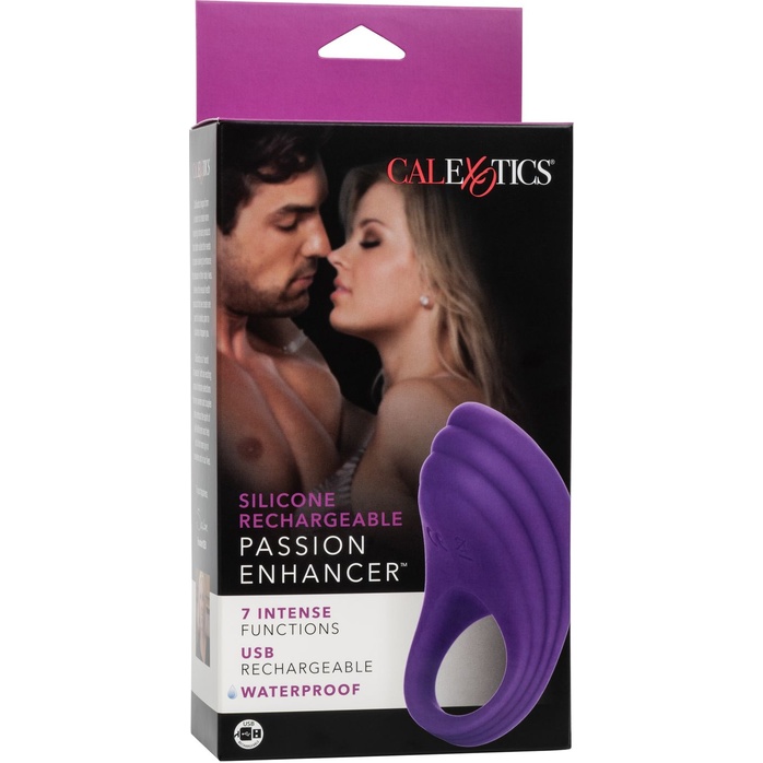 Фиолетовое эрекционное виброкольцо Silicone Rechargeable Passion Enhancer - Couples Enhancers. Фотография 7.