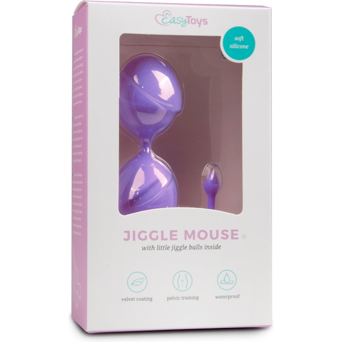 Фиолетовые вагинальные шарики Jiggle Mouse - Geisha Collection. Фотография 5.