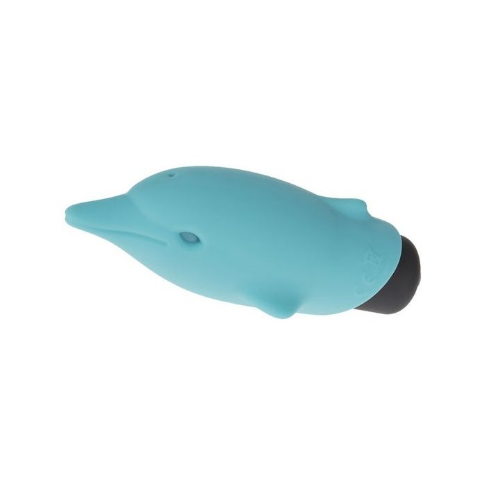 Голубой вибростимулятор-дельфин Lastic Pocket Dolphin - 7,5 см