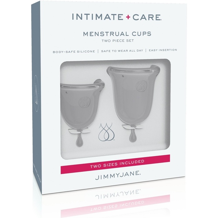 Набор из 2 прозрачных менструальных чаш Intimate Care Menstrual Cups - JIMMYJANE. Фотография 3.