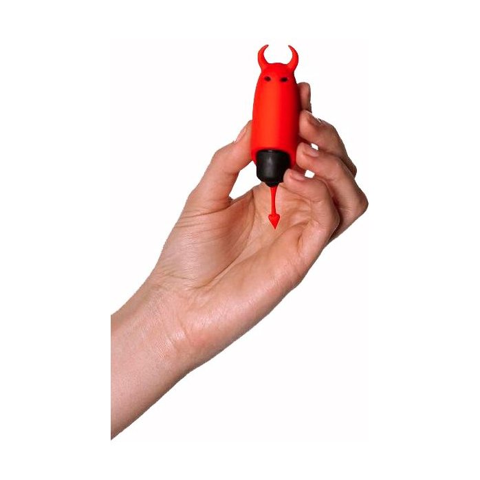 Красный вибростимулятор Devol Mini Vibrator - 8,5 см. Фотография 9.