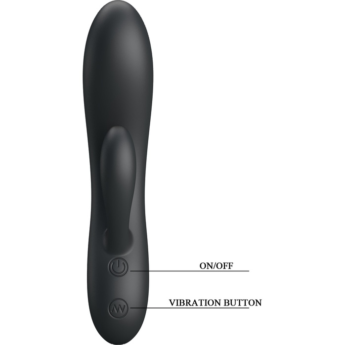 Черный вибратор с клиторальным отростком Matt - 16,9 см - Pretty Love. Фотография 6.