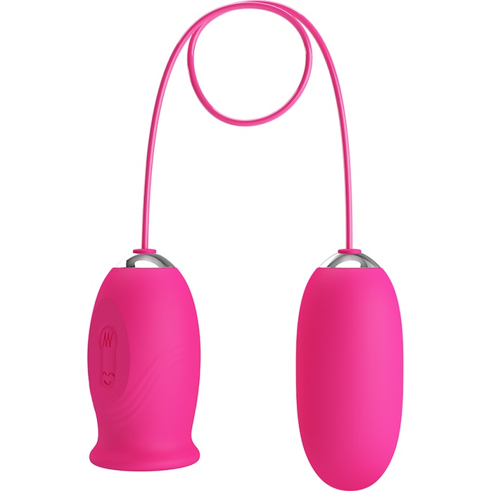 Розовое виброяйцо с клиторальным стимулятором на сцепке Daisy - Pretty Love. Фотография 4.