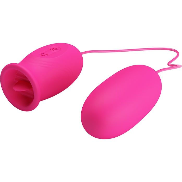 Розовое виброяйцо с клиторальным стимулятором на сцепке Daisy - Pretty Love