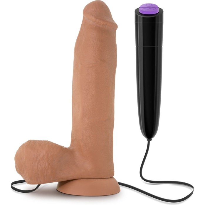 Кофейный вибратор 8 Inch Vibrating Cock - 20,3 см - X5 Plus