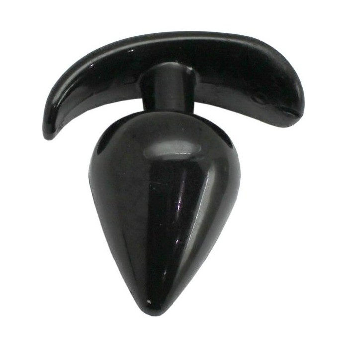 Чёрная анальная пробка с широким основанием - 6,5 см. Фотография 2.