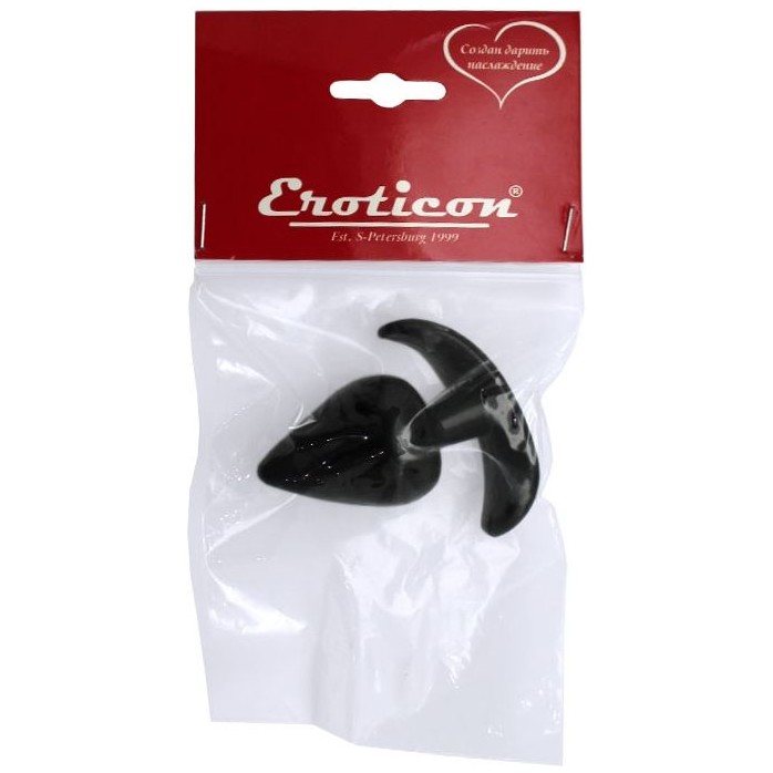 Чёрная анальная пробка с широким основанием - 6,5 см. Фотография 3.