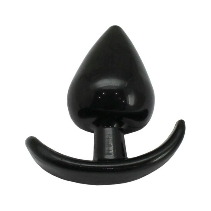 Чёрная анальная пробка с широким основанием - 6,5 см